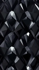 Midnight faceted obsidian wall with glinting crystal echoes.