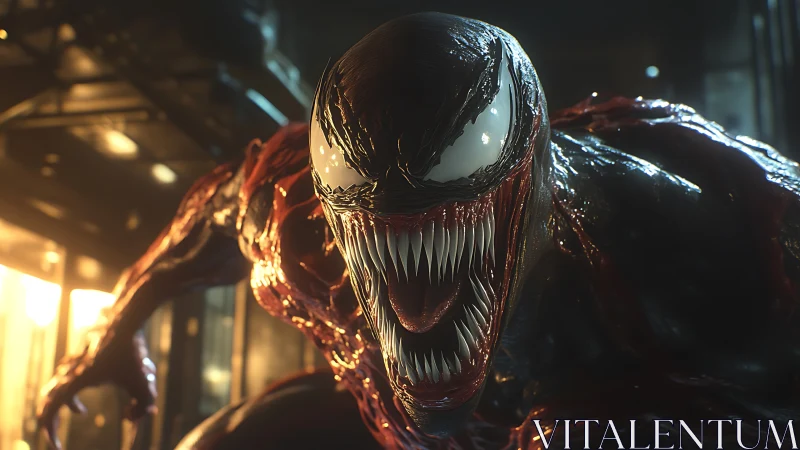 Teeth like city skylines snarl from a glistening predator