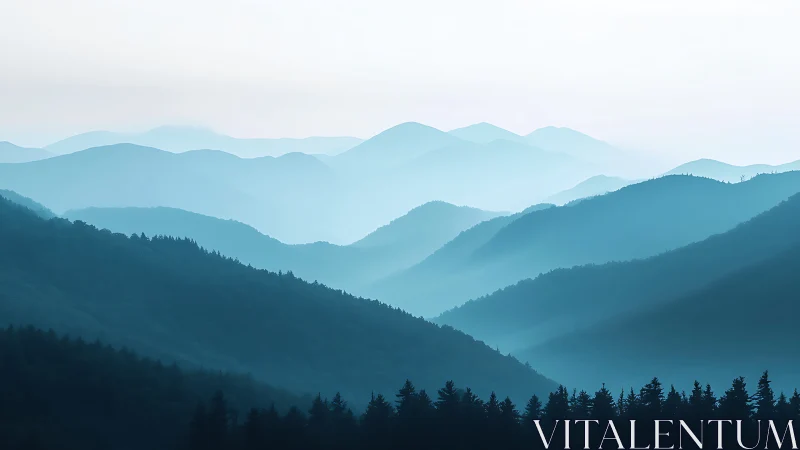 Soft blue mountain layers inviting quiet moments of pause.