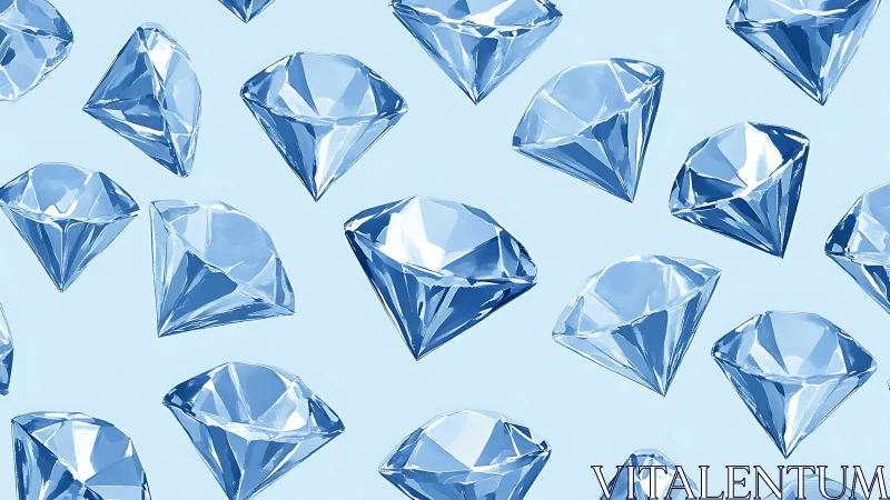 Blue faceted gemstones in repeating patterned arrangement.