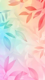 Gradient leaf pattern blends soft pastel light and form.