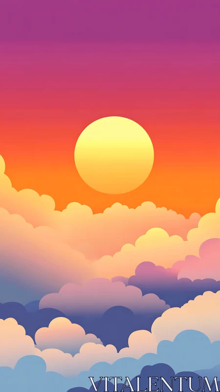 Pastel sunrise ballooning above sherbet cloud kingdoms.