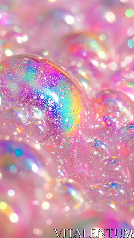 Iridescent macro foam field with spectral light scattering.