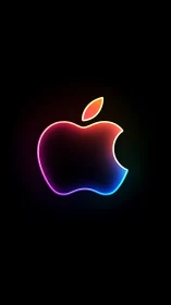 Neon-contoured fruit silhouette with multicolor glow gradients.