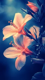 Glowing Petals: Where Warm Light Meets Delicate Blooms.