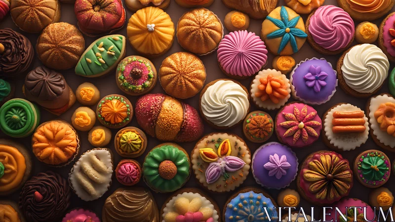 Vibrant 3D Pastry Collection in Warm Earth Tones