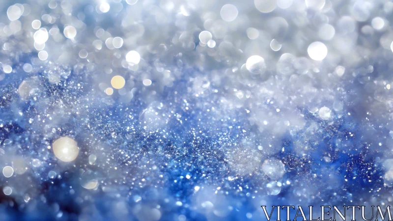 Defocused macro bokeh field of icy particulate reflections.