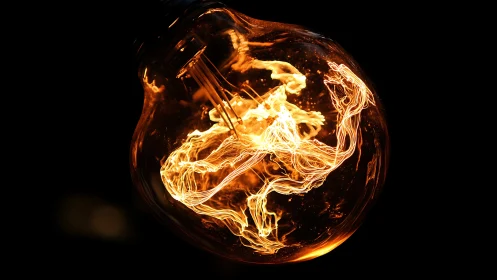 Filament currents whirl into a fiery dancer mid-spark