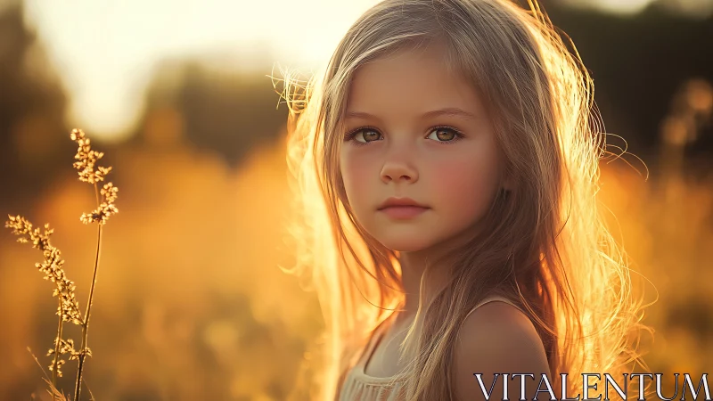Child portrait with golden hour backlighting and depth of field