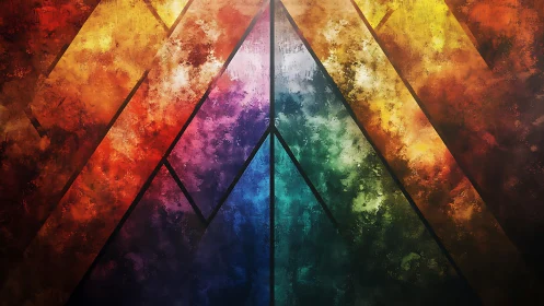 Vibrant Geometric Abstract Art with Diagonal Colorful Stripes.