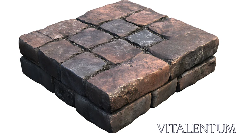 Weathered cobblestone module with high-fidelity surface erosion.