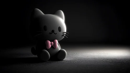 Luminous Lucky Cat Strikes an Endearing Spotlight Pose