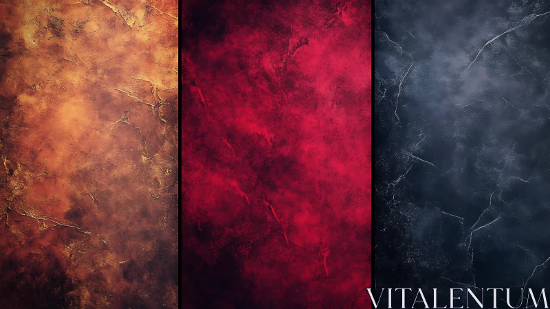 Triptych of textured color panels explores tonal contrast