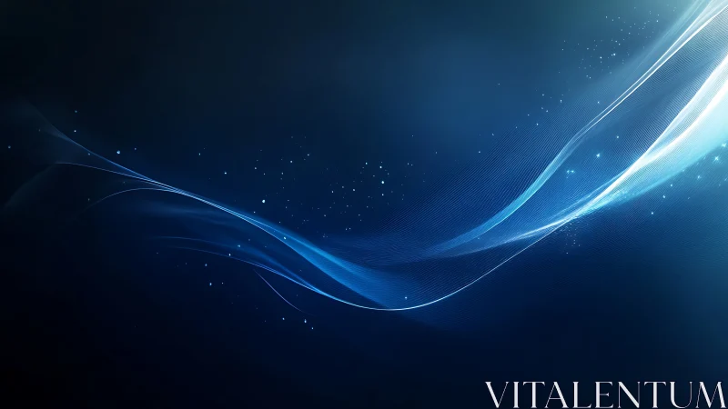 Gentle blue light waves drifting across a starry night sky.