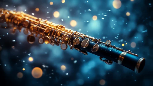 Clarinet drifting through dreamy blue evening light.