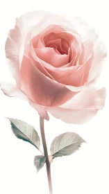 Delicate Pink Rose in Full Bloom. Soft floral elegance captured.