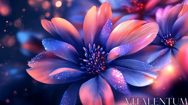 Luminous Digital Bloom: A Flower Glowing with Wonder.
