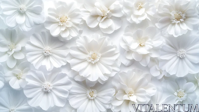 Dreamy White Blossoms: Nature's Peaceful Flower Garden.