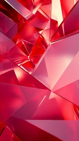 Red crystalline facets form sharp abstract geometric composition