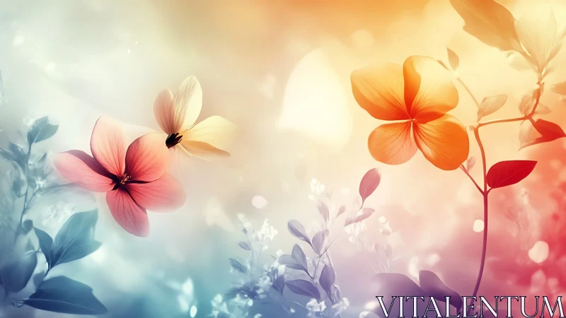 Delicate Flowers Dancing Through Soft Morning Light.