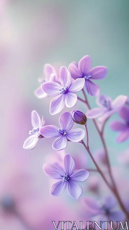 Delicate Purple Flowers in Soft Morning Light