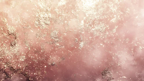 Metallic particulate texture dispersed over soft pink field