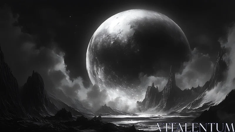 Moonrise carves a silver portal above the jagged abyss