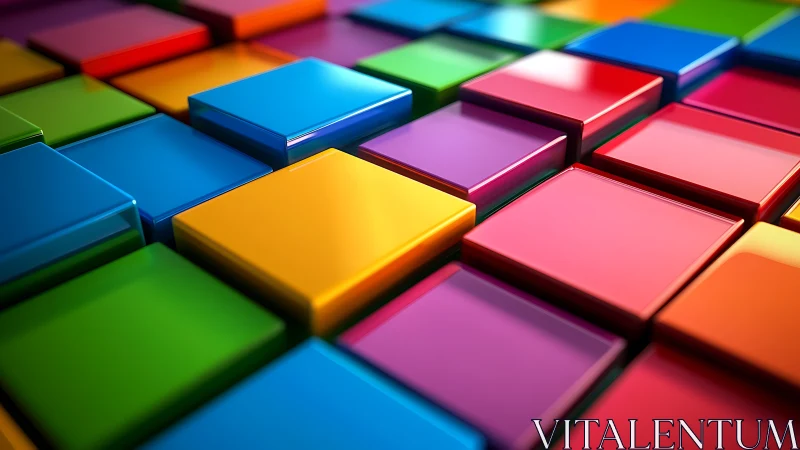 Vibrant glossy squares forming a colorful geometric mosaic.