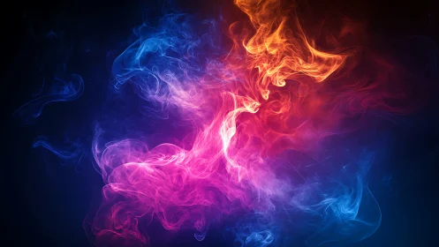 Color storms twist like cosmic smoke in electric twilight