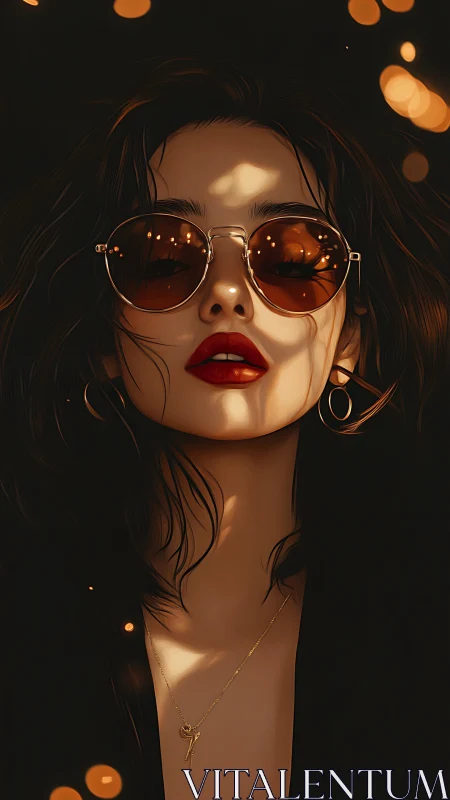 Cool evening glow on a confident woman in sunglasses.