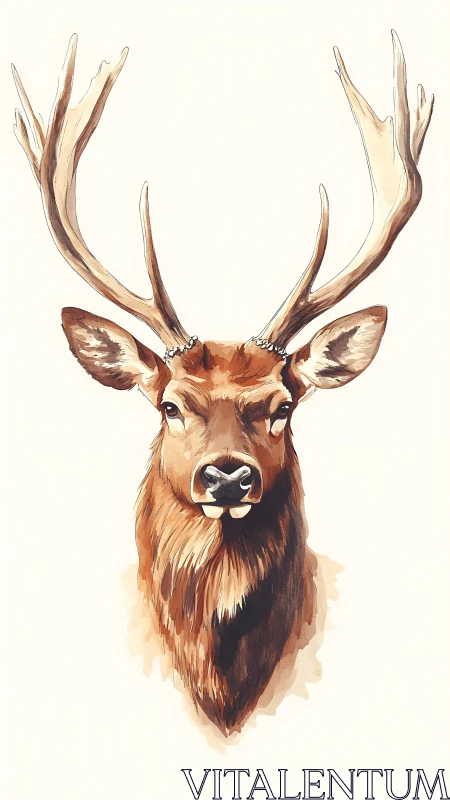 Gentle stag portrait shares quiet forest strength