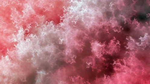 Red and white fractal cloud texture fills the entire frame