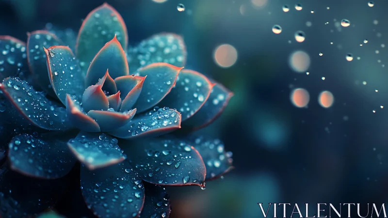 Aquatic Succulent Macro Composition with Iridescent Depth.