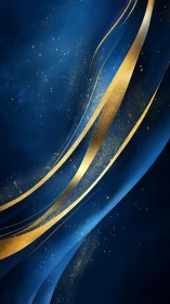 Midnight sapphire currents with cascading golden stardust.