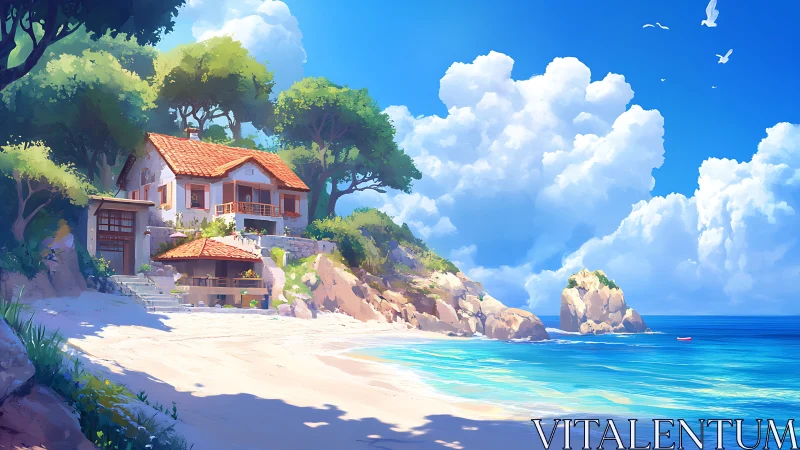 Mediterranean Coastal Villa with Contextual Architecture Integration.