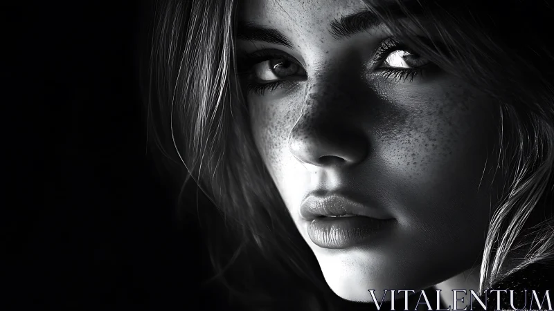 Soft light on a freckled face filled with quiet wonder.