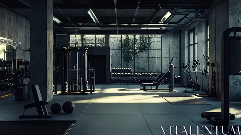Sunlit industrial gym interior invites focused strength training