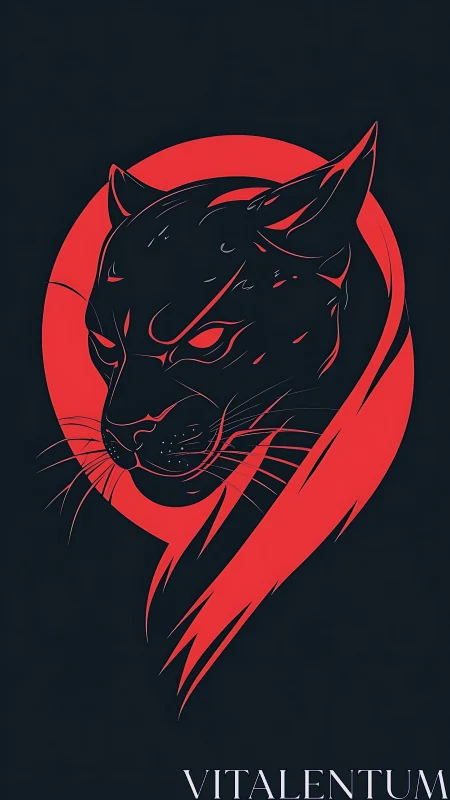 Vector panther profile in high-contrast duotone composition.