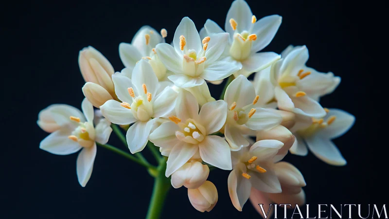 Delicate Narcissus Blooms Dancing Against Dark Elegance