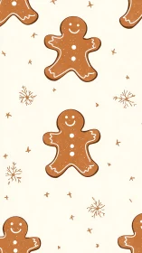 Digital pattern of stylized gingerbread cookie silhouettes.