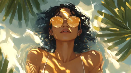 Sunlit poolside daydream with golden summer reflections.