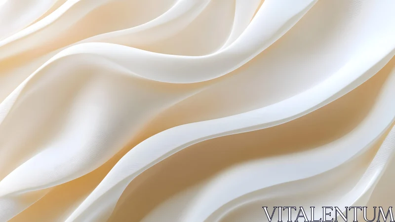 Flowing Cream Silk Fabric Abstract Background in Soft Light.