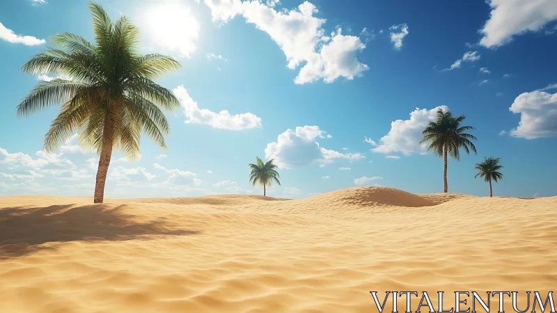 Desert Sanctuary: Where Golden Sands Meet Palm-Crowned Dreams.