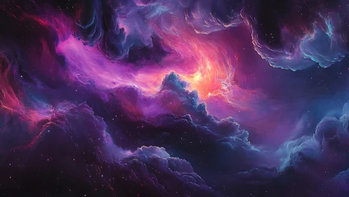 Spectral nebula vortex with high dynamic chromatic gradients.