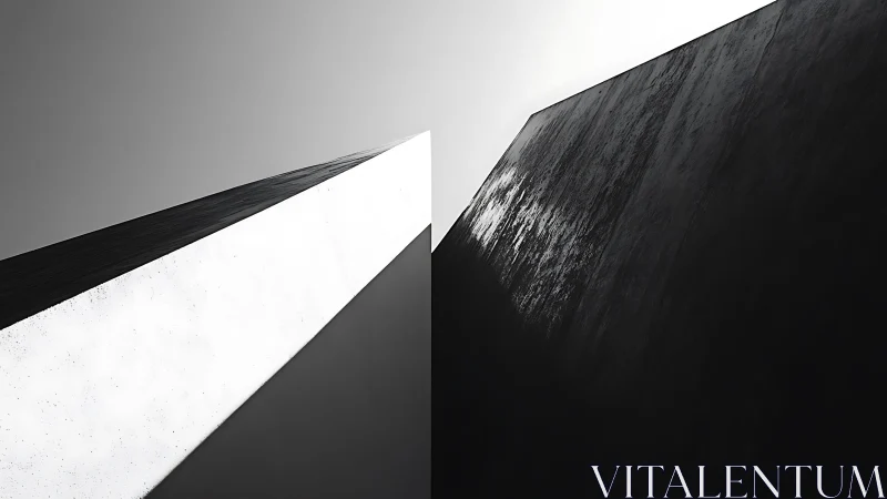 Geometric Concrete Planes in High Contrast Black and White.