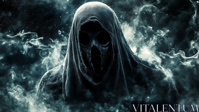Spectral Wraith Portrait in High-Contrast Digital Rendering.