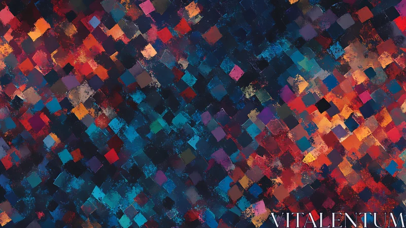 Vibrant Abstract Mosaic Pattern with Bold Colors in Modern Style.