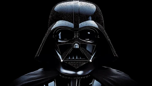 Specular cinematic helmet portrait with microdroplet sheen.