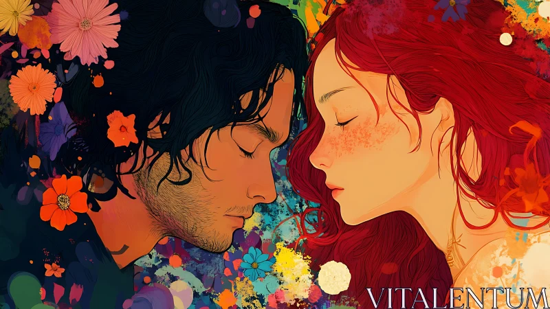 Two Souls in Bloom. Intimate portrait explores connection through vibrant florals.