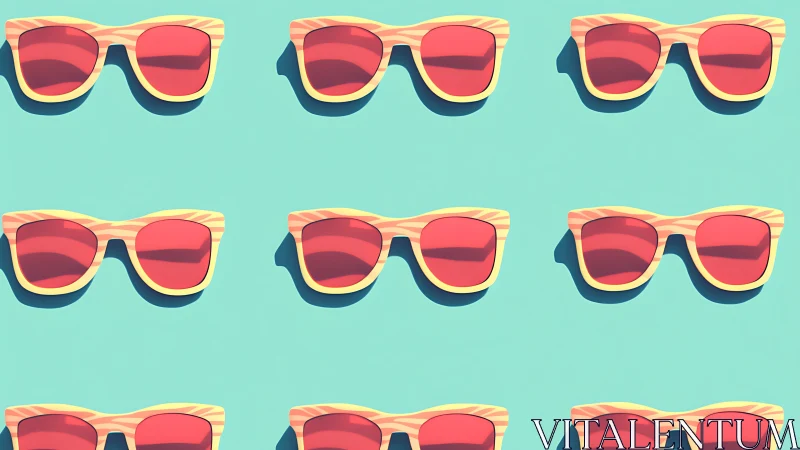 Repeating retro sunglasses pattern uses bold flat shading